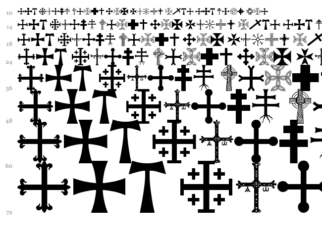 Crossbats TFB font waterfall